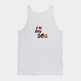 I love my dog - Chihuahua oil painting word art Tank Top